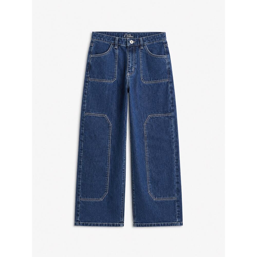 Art Class Girls Size 10 Dark Wash Wide Leg Utility Jeans